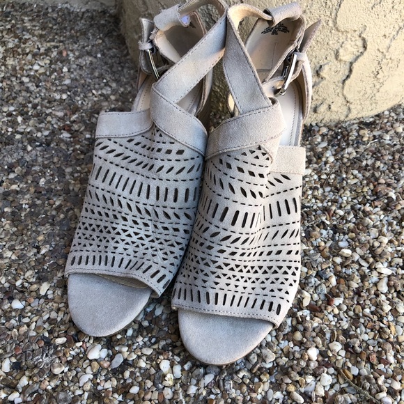 Marc Fisher Geela Sand Suede Heels - Picture 3 of 11